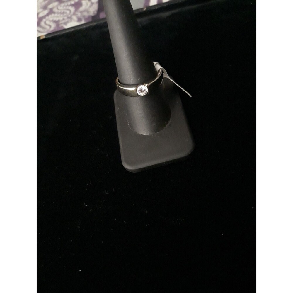 Sterling Silver mens cz ring sz 10 - Picture 5 of 5